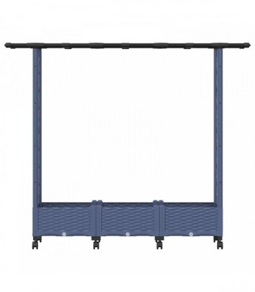 vidaXL Raised Bed with Trellis and Roof Grey 164 x 40 x 127 cm PP