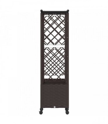 vidaXL Raised Bed with Trellis and Roof Brown 162.5 x 40 x 142 cm PP