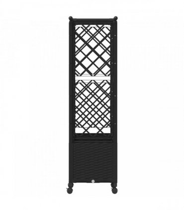 vidaXL Raised Bed with Trellis and Roof Black 162.5 x 40 x 142 cm PP