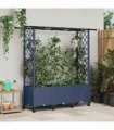vidaXL Raised Bed with Trellis and Roof Grey 162.5 x 40 x 142 cm PP
