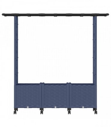 vidaXL Raised Bed with Trellis and Roof Grey 162.5 x 40 x 142 cm PP