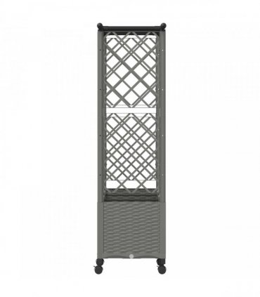 vidaXL Raised Bed with Trellis and Roof Light Grey 162.5 x 40 x 142 cm