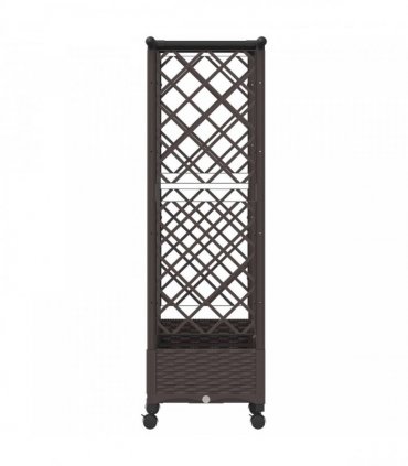 vidaXL Raised Bed with Trellis and Roof Brown 164 x 40 x 127 cm PP