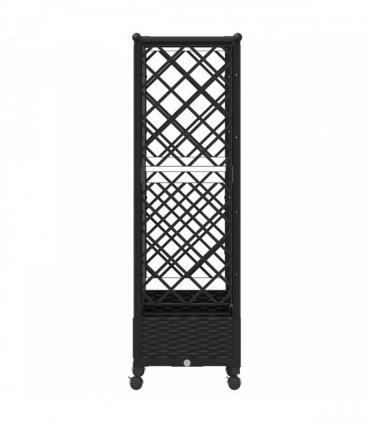 vidaXL Raised Bed with Trellis and Roof Black 164 x 40 x 127 cm PP
