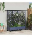 vidaXL Raised Bed with Trellis and Roof Grey 164 x 40 x 127 cm PP