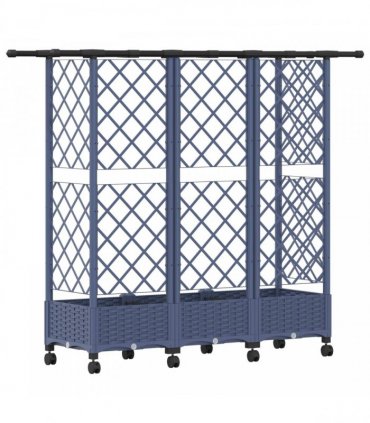 vidaXL Raised Bed with Trellis and Roof Grey 164 x 40 x 127 cm PP