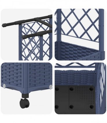 vidaXL Raised Bed with Trellis and Roof Grey 164 x 40 x 127 cm PP
