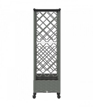vidaXL Raised Bed with Trellis and Roof Light Grey 164 x 40 x 127 cm