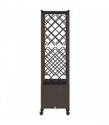 vidaXL Raised Bed with Trellis and Roof Brown 163.5 x 40 x 142 cm PP