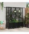 vidaXL Raised Bed with Trellis and Roof Black 163.5 x 40 x 142 cm PP