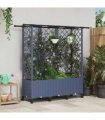 vidaXL Raised Bed with Trellis and Roof Grey 163.5 x 40 x 142 cm PP