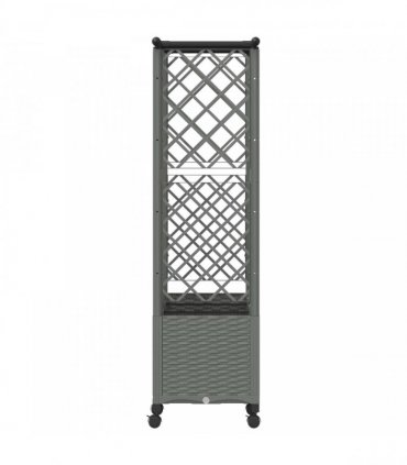 vidaXL Raised Bed with Trellis and Roof Light Grey 163.5 x 40 x 142 cm