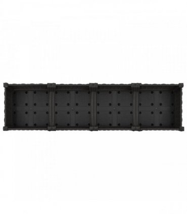 vidaXL Garden Planter with Wheels Black 160 x 40 x 29 cm PP