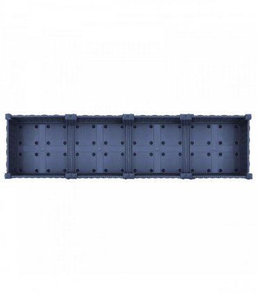 vidaXL Garden Planter with Wheels Blue Grey 160 x 40 x 29 cm PP