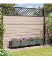 vidaXL Garden Planter with Wheels Light Grey 160 x 40 x 29 cm PP