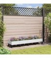 vidaXL Garden Planter with Wheels White 160 x 40 x 29 cm PP