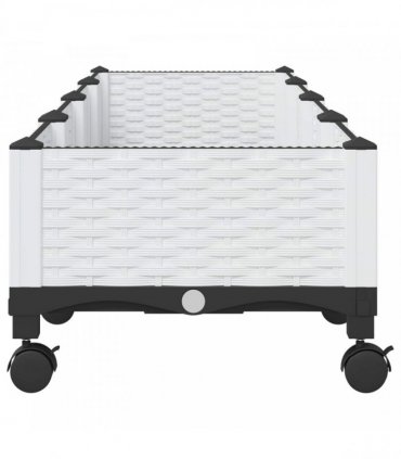 vidaXL Garden Planter with Wheels White 160 x 40 x 29 cm PP