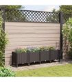 vidaXL Garden Planter with Wheels Brown 160 x 40 x 44 cm PP