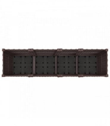 vidaXL Garden Planter with Wheels Brown 160 x 40 x 44 cm PP