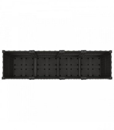 vidaXL Garden Planter with Wheels Black 160 x 40 x 44 cm PP