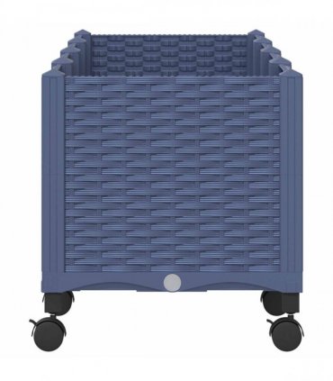 vidaXL Garden Planter with Wheels Blue Grey 160 x 40 x 44 cm PP
