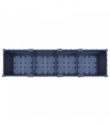 vidaXL Garden Planter with Wheels Blue Grey 160 x 40 x 44 cm PP