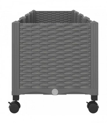 vidaXL Garden Planter with Wheels Light Grey 160 x 40 x 44 cm PP