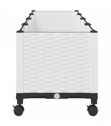 vidaXL Garden Planter with Wheels White 160 x 40 x 44 cm PP