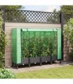 vidaXL Garden Planter with Greenhouse Cover&Wheels 4 pcs Brown PP