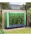 vidaXL Garden Planter with Greenhouse Cover&Wheels 4 pcs Blue Grey PP