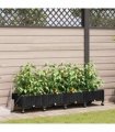 vidaXL Garden Planter with Irrigation&Wheels 4 pcs Black PP