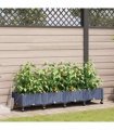 vidaXL Garden Planter with Irrigation&Wheels 4 pcs Grey PP