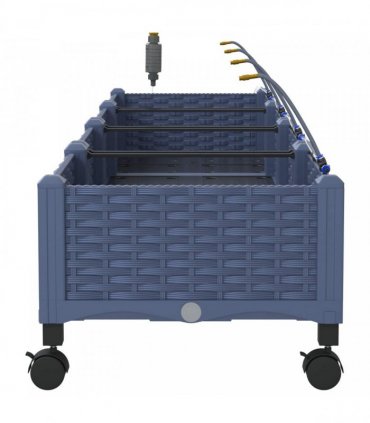 vidaXL Garden Planter with Irrigation&Wheels 4 pcs Grey PP