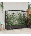 vidaXL Raised Bed with Trellis and Roof Brown 207 x 40 x 129 cm PP
