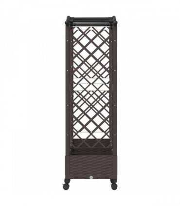vidaXL Raised Bed with Trellis and Roof Brown 207 x 40 x 129 cm PP