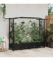 vidaXL Raised Bed with Trellis and Roof Black 207 x 40 x 129 cm PP