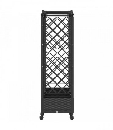 vidaXL Raised Bed with Trellis and Roof Black 207 x 40 x 129 cm PP