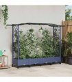 vidaXL Raised Bed with Trellis and Roof Grey 207 x 40 x 129 cm PP