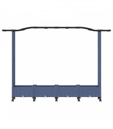 vidaXL Raised Bed with Trellis and Roof Grey 207 x 40 x 129 cm PP