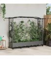 vidaXL Raised Bed with Trellis and Roof Light Grey 207 x 40 x 129 cm