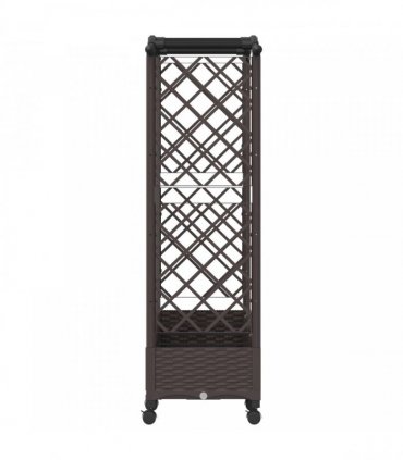 vidaXL Raised Bed with Trellis and Roof Brown 203.5 x 40 x 129 cm PP