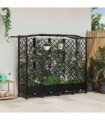 vidaXL Raised Bed with Trellis and Roof Black 203.5 x 40 x 129 cm PP