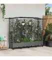 vidaXL Raised Bed with Trellis and Roof Light Grey 203.5 x 40 x 129 cm