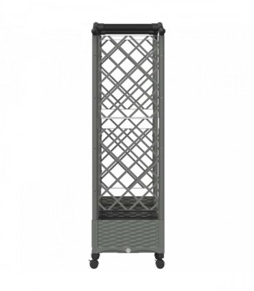 vidaXL Raised Bed with Trellis and Roof Light Grey 203.5 x 40 x 129 cm