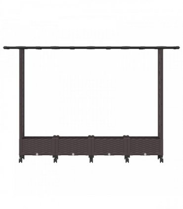 vidaXL Raised Bed with Trellis and Roof Brown 203 x 40 x 127 cm PP