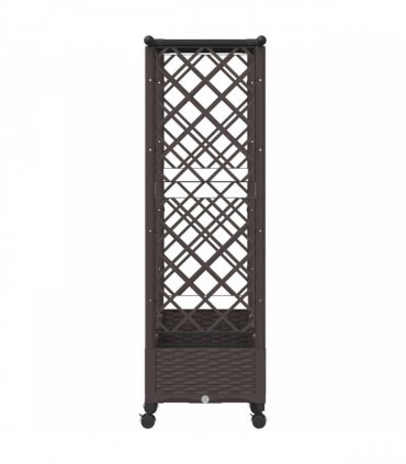 vidaXL Raised Bed with Trellis and Roof Brown 203 x 40 x 127 cm PP