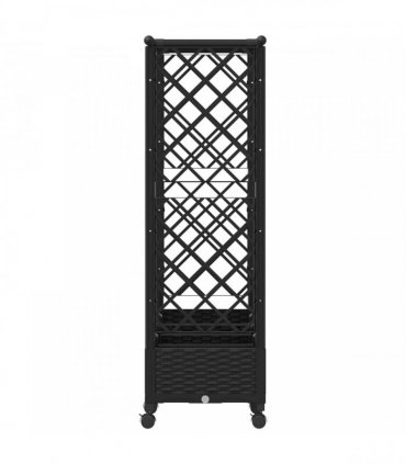vidaXL Raised Bed with Trellis and Roof Black 203 x 40 x 127 cm PP
