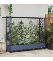 vidaXL Raised Bed with Trellis and Roof Grey 203 x 40 x 127 cm PP