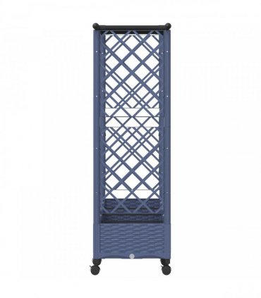 vidaXL Raised Bed with Trellis and Roof Grey 203 x 40 x 127 cm PP