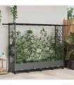 vidaXL Raised Bed with Trellis and Roof Light Grey 203 x 40 x 127 cm